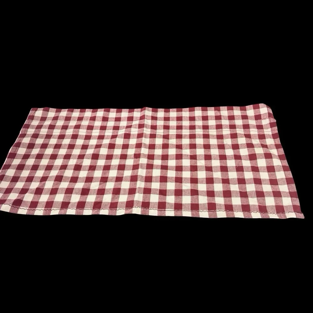 11 Napkins 8 Rings Buffalo Plaid Red Beige 21x11.5 inches Unbranded